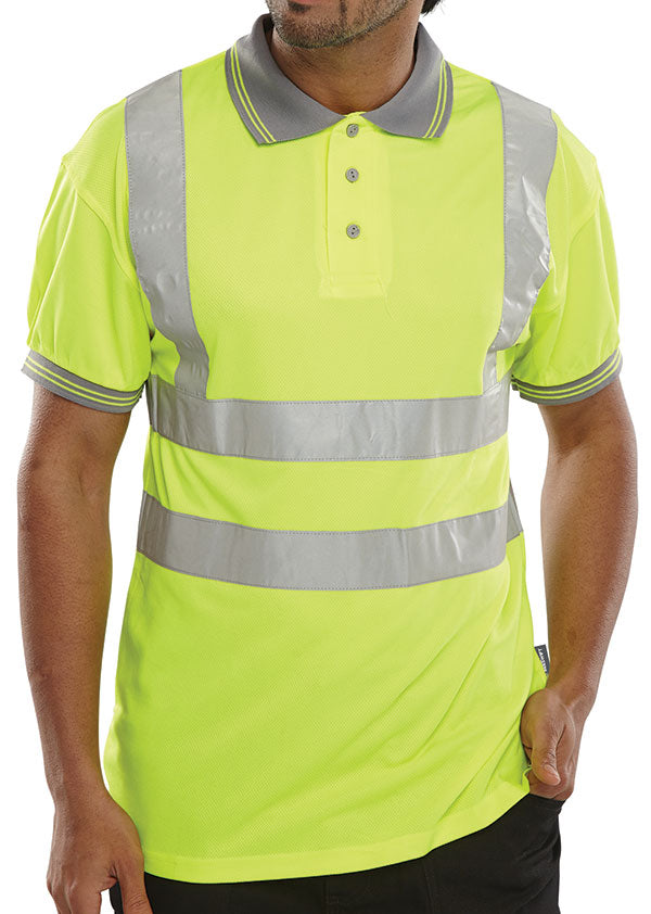 Beeswift Short Sleeve Hi-Vis Polo Shirt
