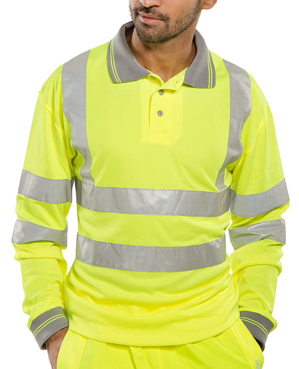 Beeswift Long Sleeve Hi-Vis Polo Shirt