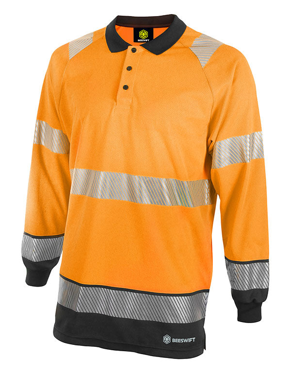 Beeswift Deltic Hi-vis Two Tone Long Sleeve Polo Shirt